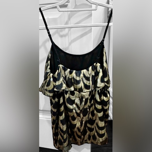 New With Tags—Glam Gold & Black Top with Thin Adjustable Straps—Size Medium - Picture 2 of 4